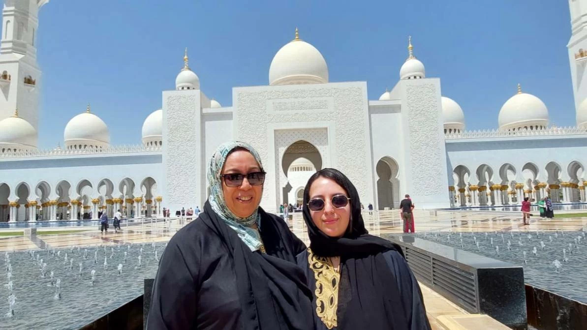 Wissam with her mother in Abu Dhabi. Picture credit: Supplied