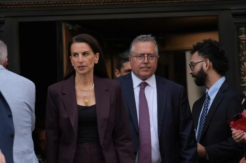 Defense attorneys exiting court