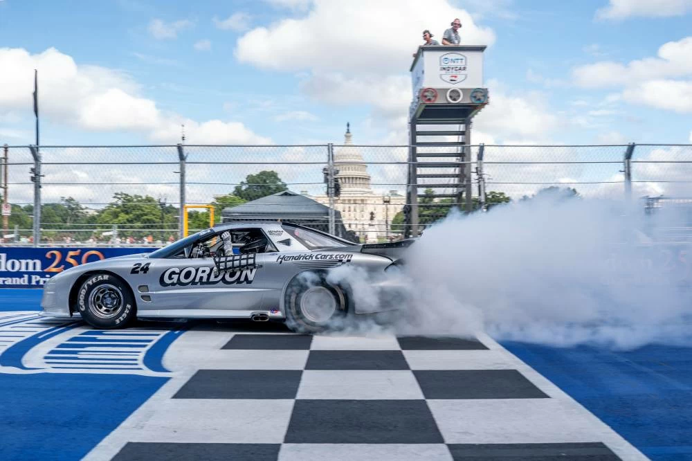 An IROC car passes the U.S. Capitol following a race ahead of the Freedom 250 Grand Prix IndyCar series race in Washington D.C., U.,S. REUTERS