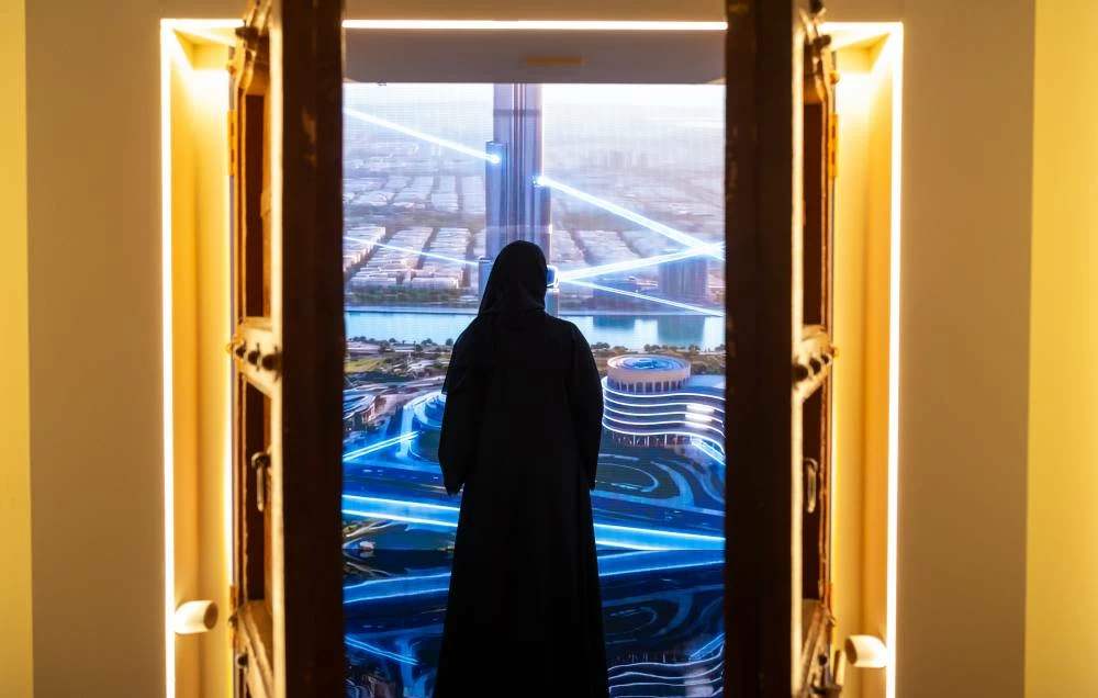 From a door that opens to Dubai’s enchanting story, and an artwork exploring Emirati women’s journey from their roots to dazzling heights, the Emirati Women’s Forum 2026 is full of immersive experiences. Picture credit: Dubai Media Office