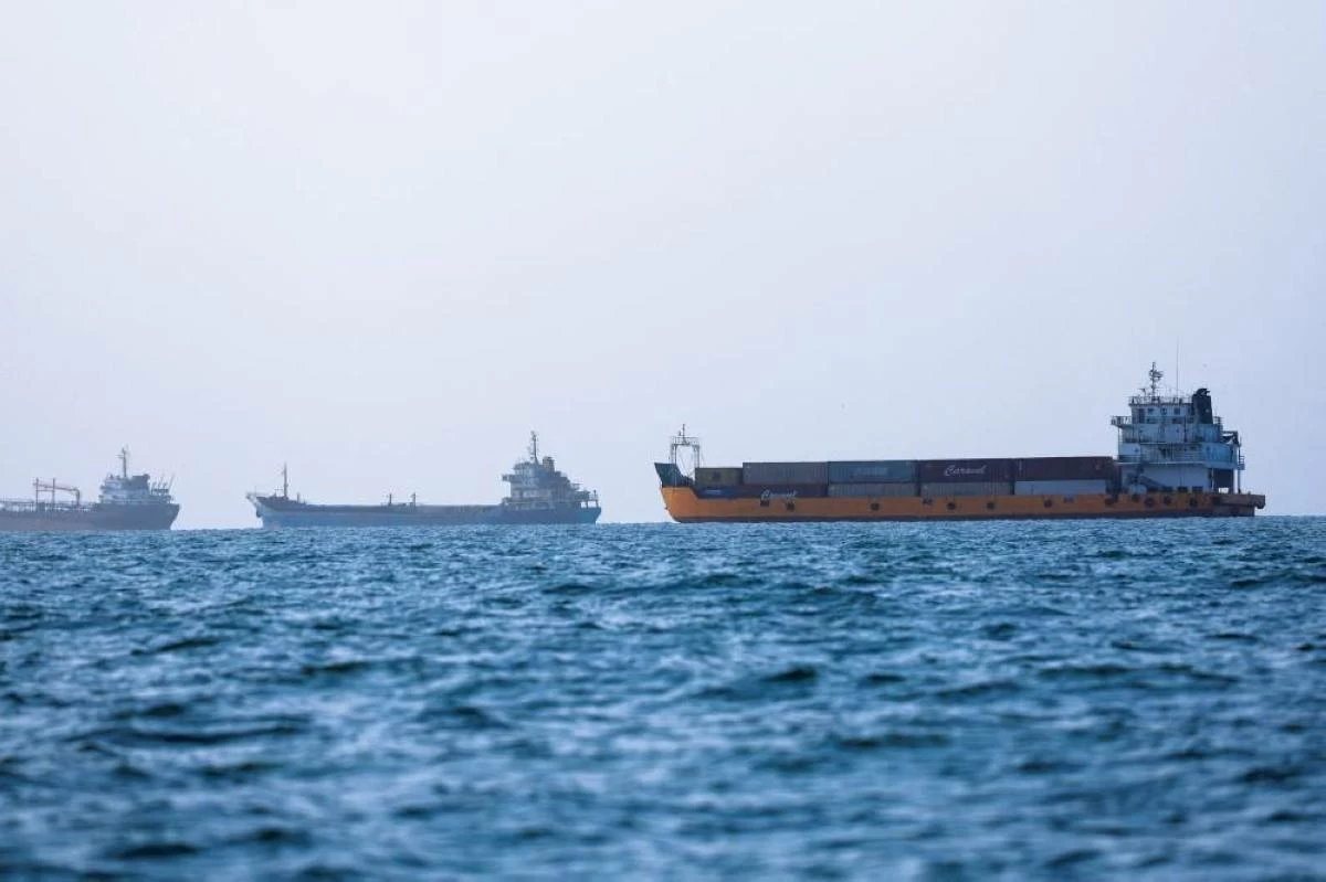 Trump stressed that the current focus on economic pressure does not mean abandoning the military option. Pictured here are ships stranded in the Strait of Hormuz. Picture credit: Reuters