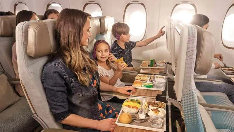 Emirates continued to invest in the passenger experience, including in-flight services. File photograph.