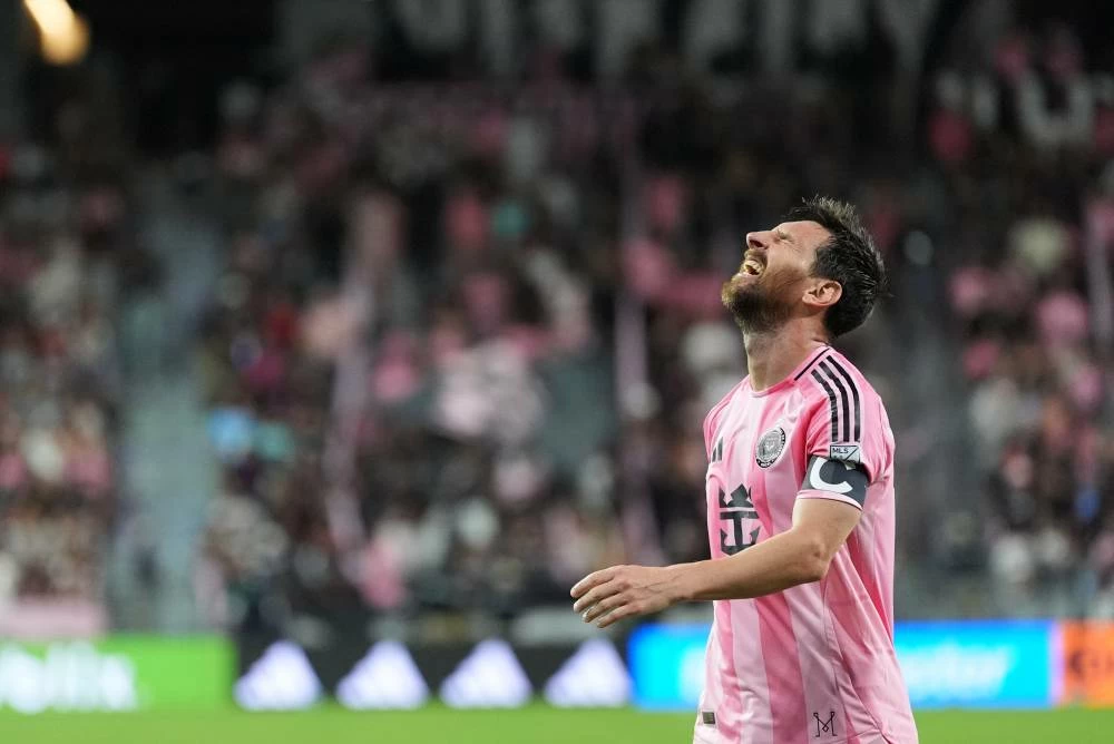 Inter Miami forward Lionel Messi reacts following an unsuccessful scoring attempt during the first half of an MLS soccer match against CF Montreal, Saturday, Aug. 29, 2026, in Miami. Picture credit: AP