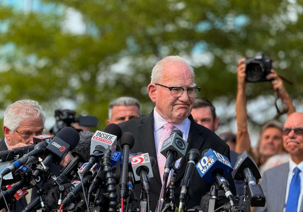 Attorney Kevin Reddington speaks to members of the media after a judge declared a mistrial in the murder trial of Lindsay Clancy following a deadlocked jury, in Plymouth, Massachusetts, U.S., September 4, 2026. (Reuters)