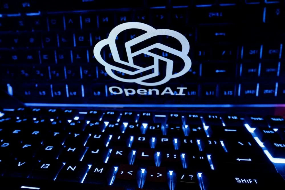  Reuters file photo showing a keyboard placed in front of an OpenAI logo. 