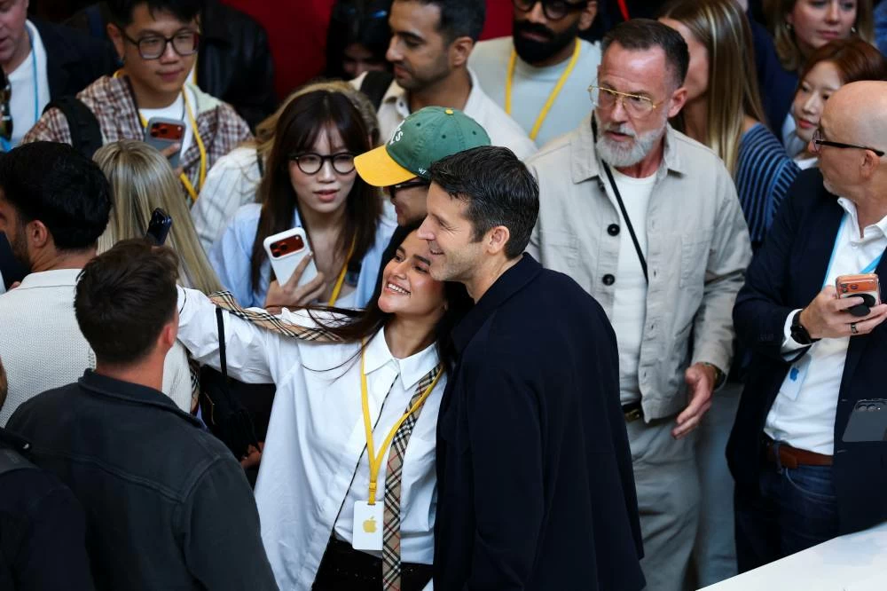 New Apple CEO John Ternus poses for a selfie during Apple's event at the Steve Jobs Theater in Cupertino, California, U.S. September 9, 2026. (Reuters)