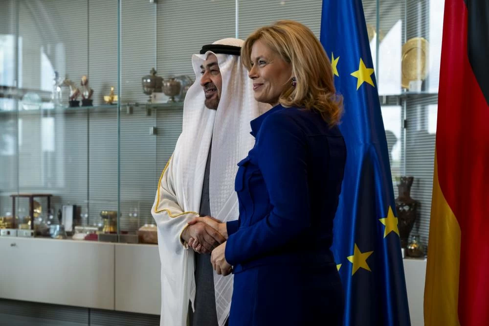 UAE President His Highness Sheikh Mohamed bin Zayed Al Nahyan today visited the German Bundestag. Picture credit: WAM