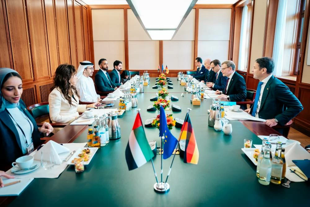 His Highness Sheikh Abdullah and Minister Wadephul also reviewed regional and international developments and exchanged views on a number of issues of common interest. Picture credit: WAM