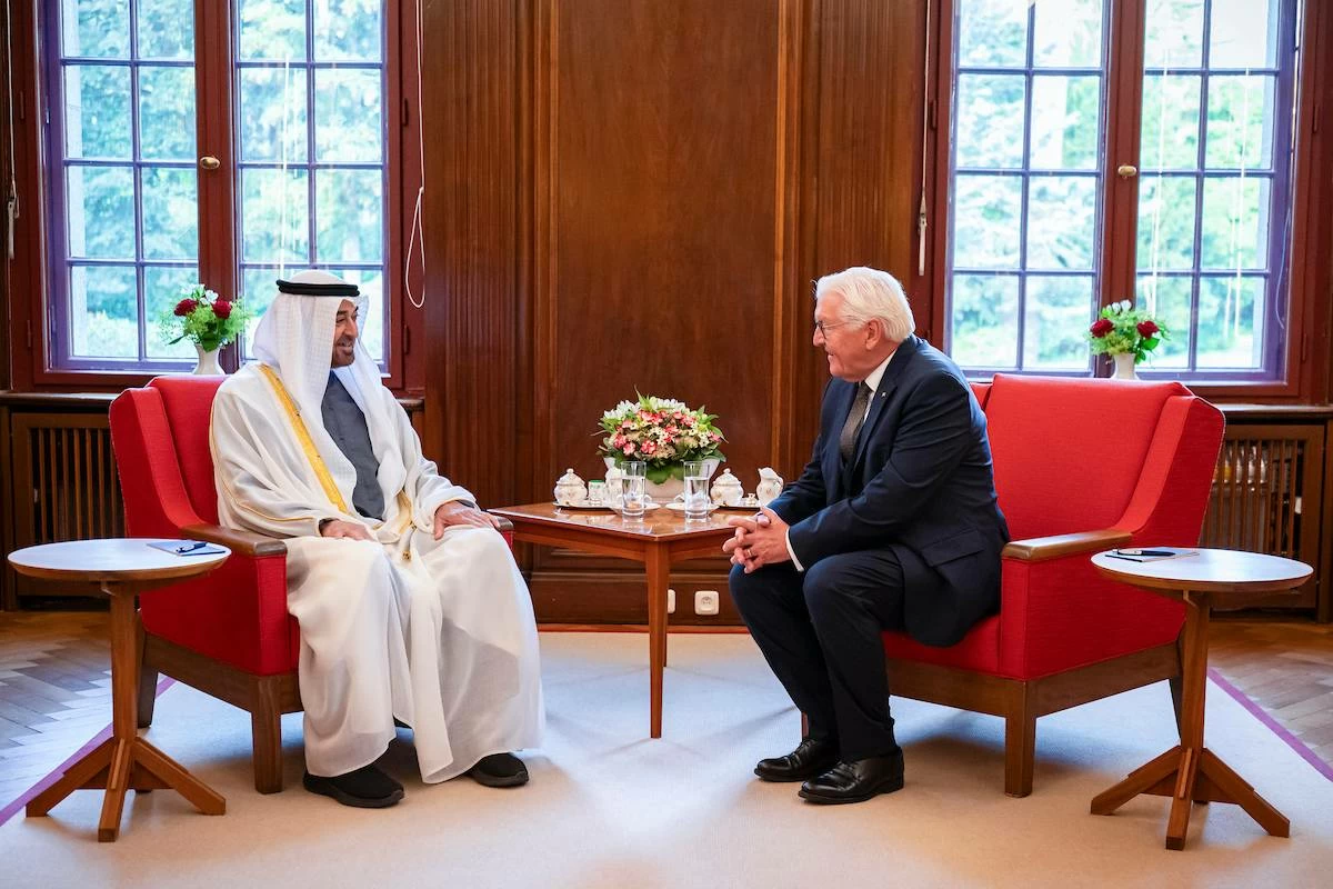 The leaders acknowledged that the State Visit takes place at a defining moment for both countries and for the wider international order. Picture credit: Abdulla Al Neyadi/UAE Presidential Court
