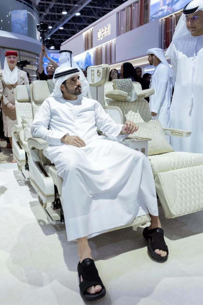 Touring the exhibition, His Highness Sheikh Hamdan visited pavilions of various participating entities and companies. Picture credit: WAM