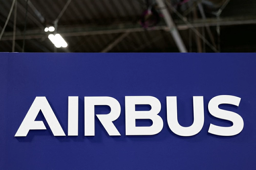 The Airbus logo is displayed at the Parc des Expositions de Paris-Nord-Villepinte exhibition centre in Villepinte, near Paris, France, November 18, 2025. (For illustrative purposes only) REUTERS/Benoit Tessier