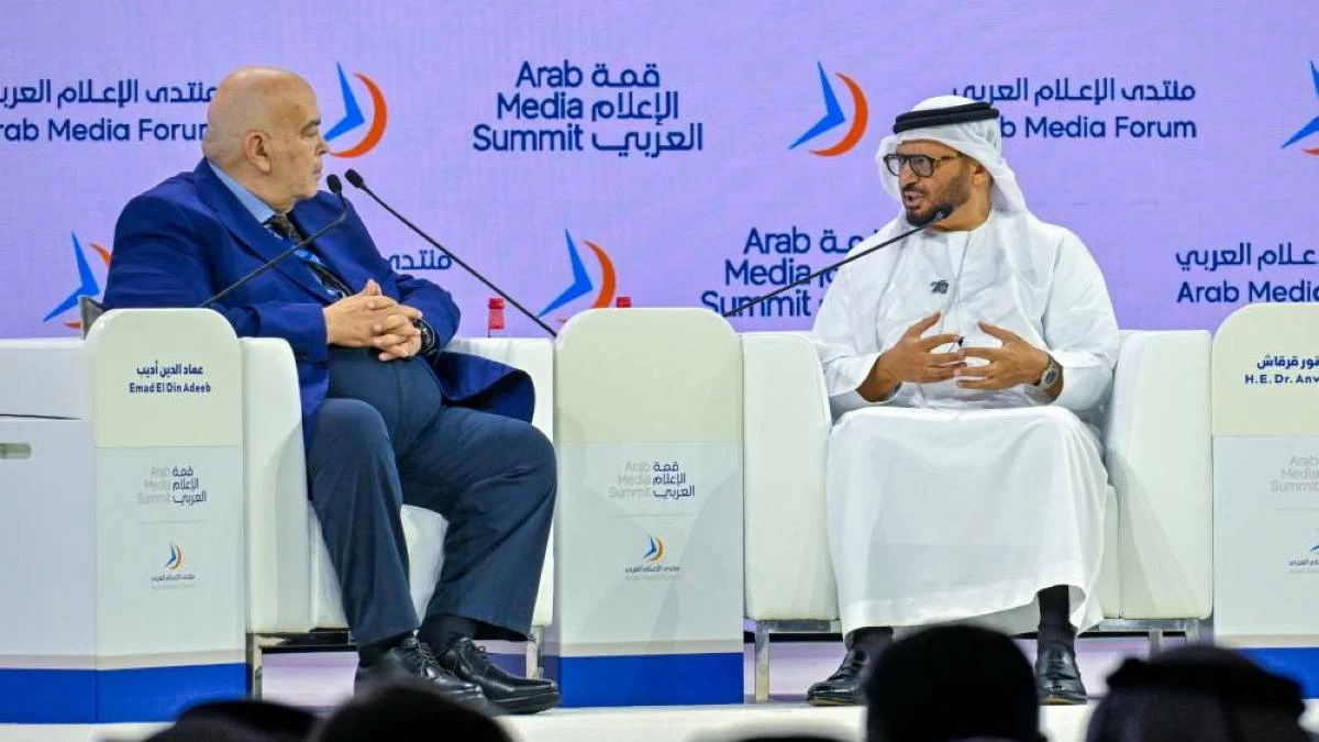His Excellency Dr. Anwar bin Mohammed Gargash, Diplomatic Adviser to the UAE President with Emad Eddin Adib. (Photo: Ashok Verma)