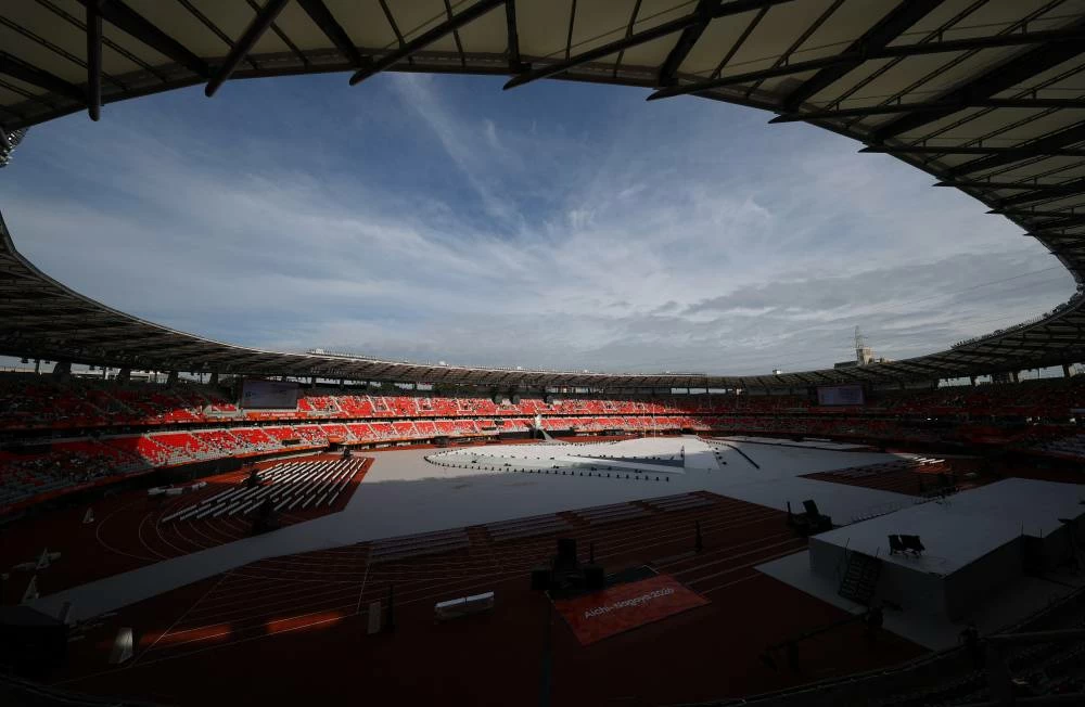 General view inside the Paloma Mizuho Stadium, Nagoya, Japan ahead of the opening ceremony. (Reuters)