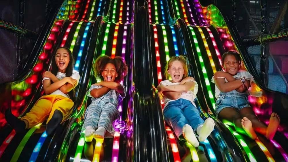 At Riverland Dubai's Neon Galaxy, you can get your kids to direct their energy at a vibrant, 860-square-metre indoor playground, designed for children and young teens. Picture credit: Visit Dubai