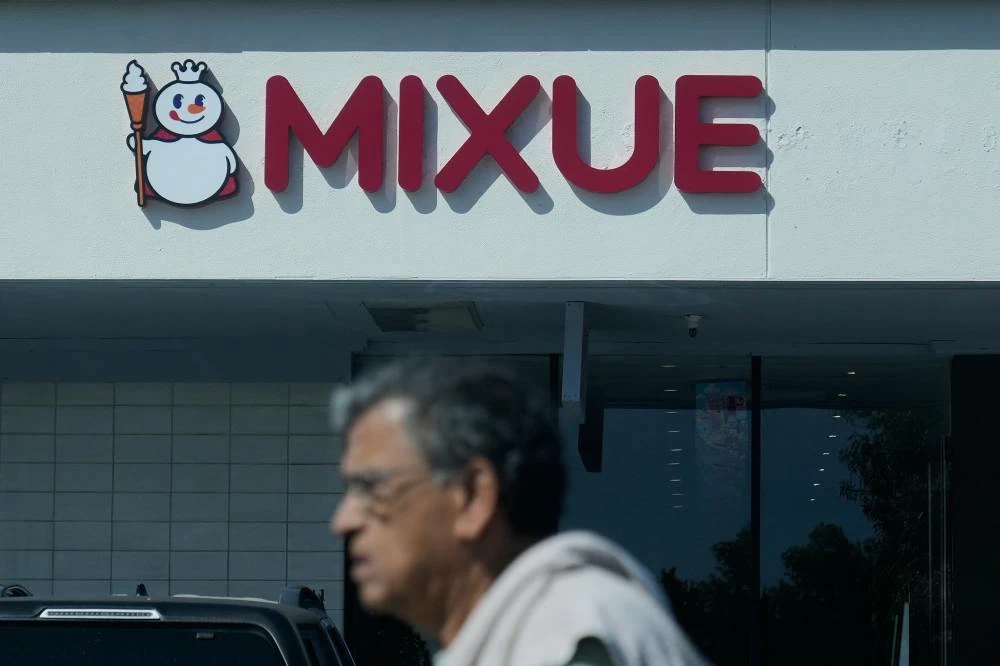 A Mixue sign in Sunnyvale, California. AP