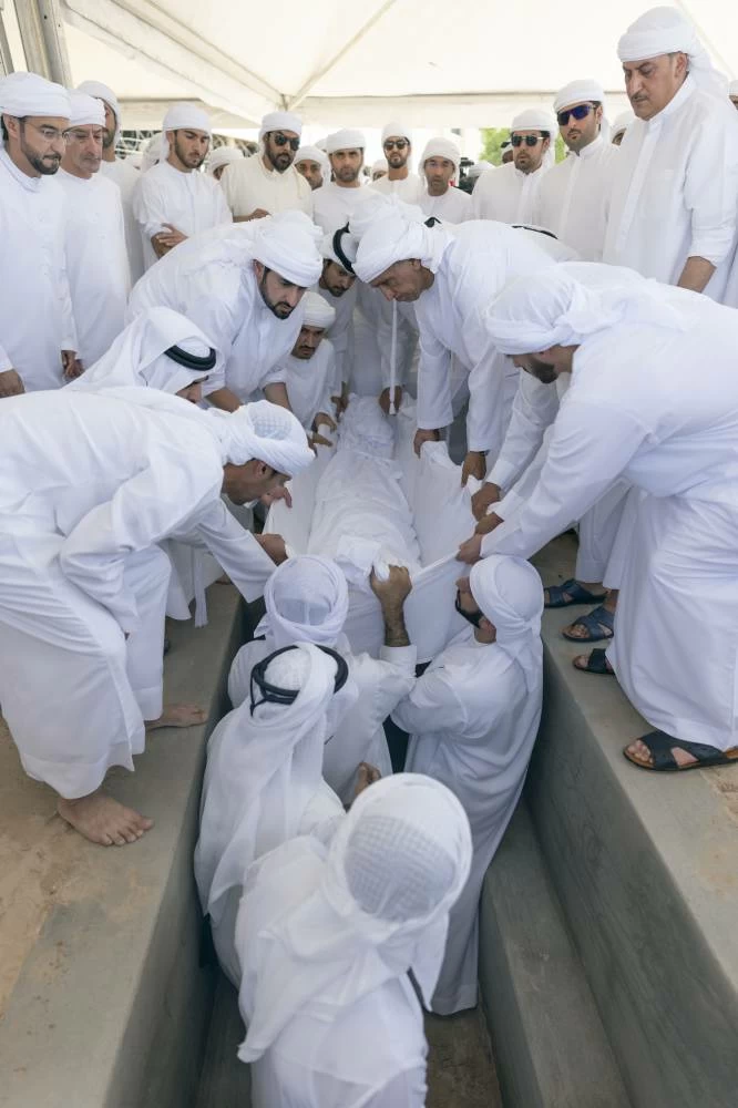 Sheikh Ahmed bin Rashid Al Maktoum was buried in the Umm Hurair cemetery in Dubai. Picture credit: WAM