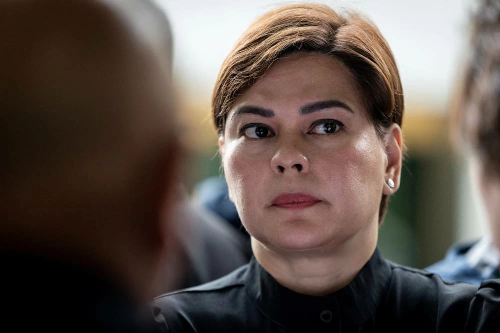 File photo: Philippine Vice President Sara Duterte arrives at the Quezon City Regional Trial Court, a day after a court ordered her arrest, in Quezon City, Philippines, September 5, 2026. (Reuters)