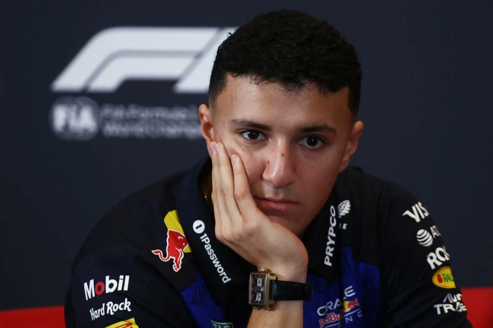 Red Bull's Isack Hadjar during the press conference during Azerbaijan Grand Prix, Baku City Circuit, Baku, Azerbaijan on September 23, 2026. (Reuters)
