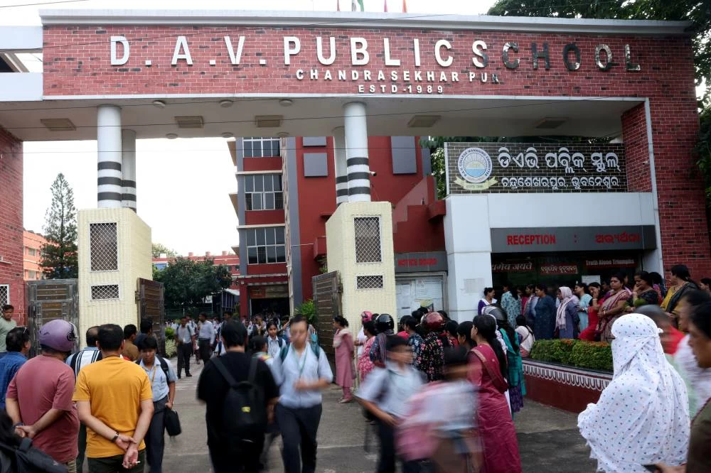 Schoolchildren leave school after classes end in Bhubaneswar, Odisha, India, September 17, 2026. (Reuters)