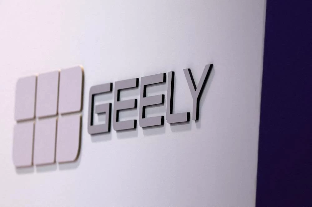 FILE PHOTO: The Geely logo is seen during the launching of Geely Auto France, in Paris, France, April 28, 2026. Reuters