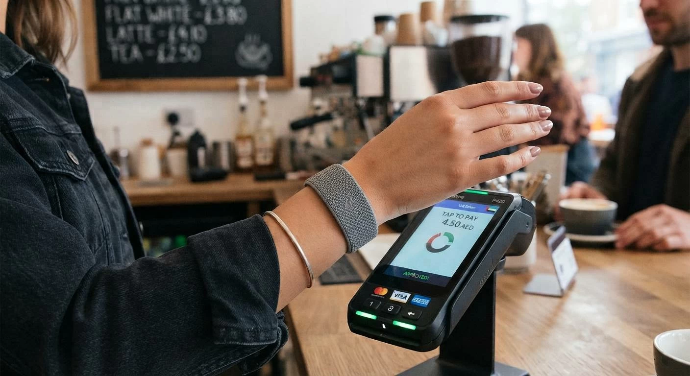 Sports bracelets made of different materials, including fabrics, as well as necklaces and smart rings, are all expanding the range of means usable for payment. Picture for illustrative purposes. Picture credit: AI-generated image