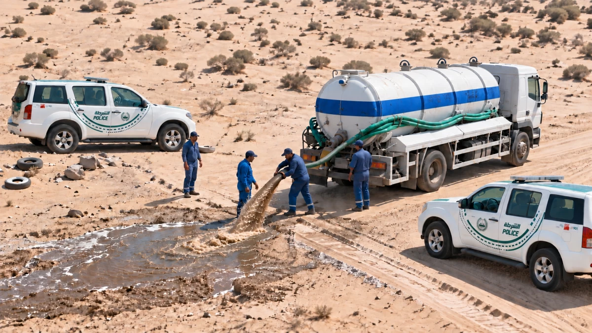 Dubai Police stressed that harmful materials such as sewage and petrochemical waste must only be disposed of at designated locations and in accordance with approved procedures.
Photo credit: Supplied