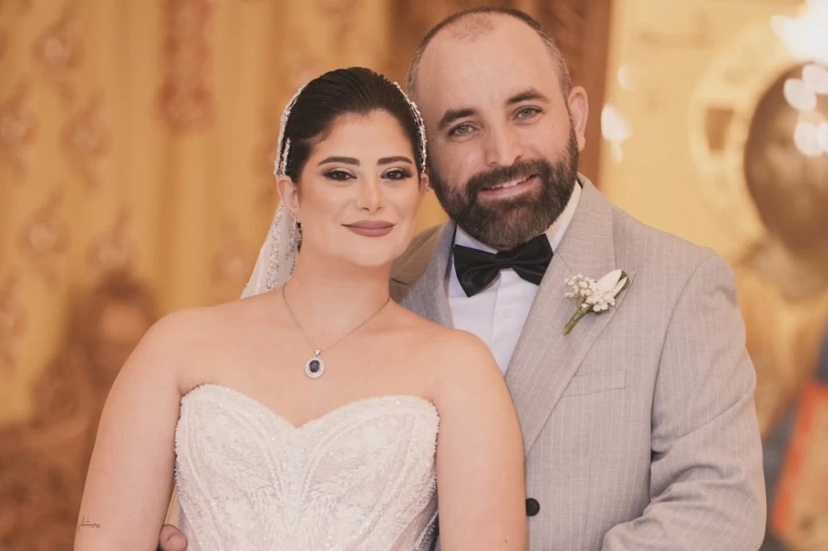 Murielle Hebbo Kalash and Sami Kalash at their wedding in 2024.