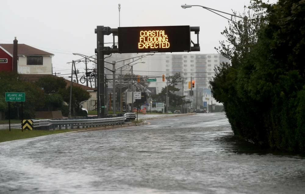 Flooded section of Rt. 36 near Avenel Blvd., Saturday, Sept. 26, 2026 in Long Branch, N.J. AP