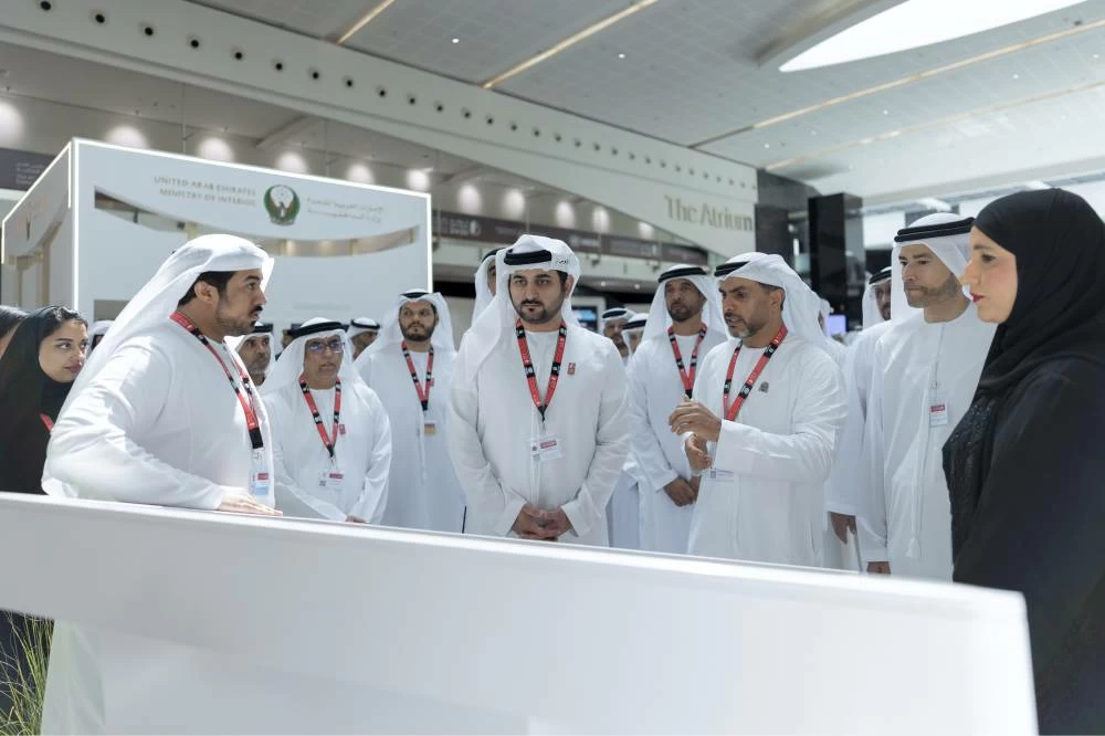 Maktoum bin Mohammed visits exhibition held alongside UN Crime Prevention and Criminal Justice Congress in Abu Dhabi