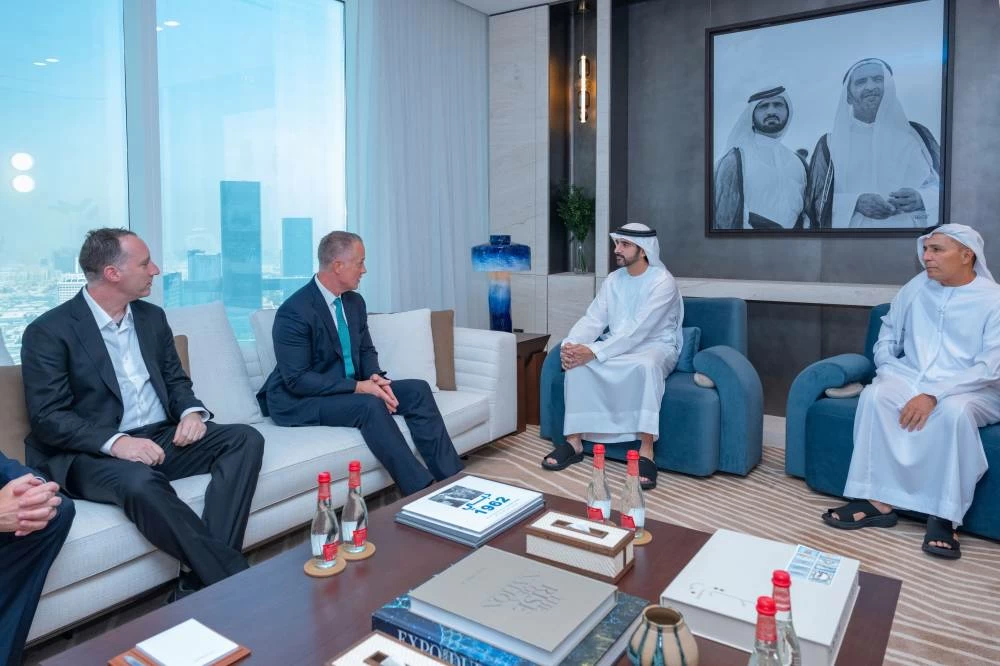 The meeting reviewed areas of cooperation and the latest progress on the Dubai Loop passenger transport tunnel project in the emirate. Picture credit: WAM