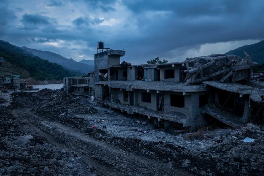 A view of the damaged houses following the deadly flash floods and mudslide, at Devighat, Nuwakot district, Nepal, September 8, 2026. REUTERS/Adnan Abidi