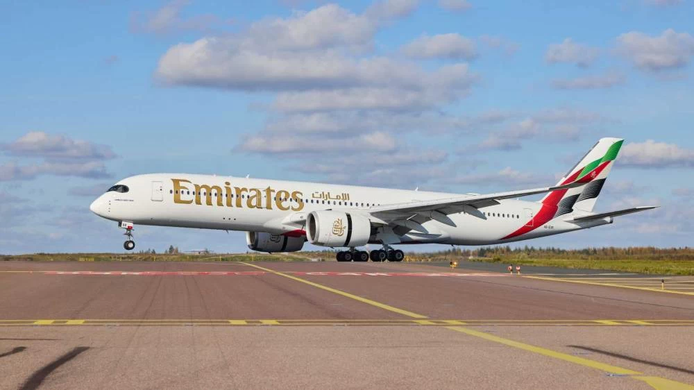 Emirates-fight EK167 arrives in Helsinki. (Supplied image)