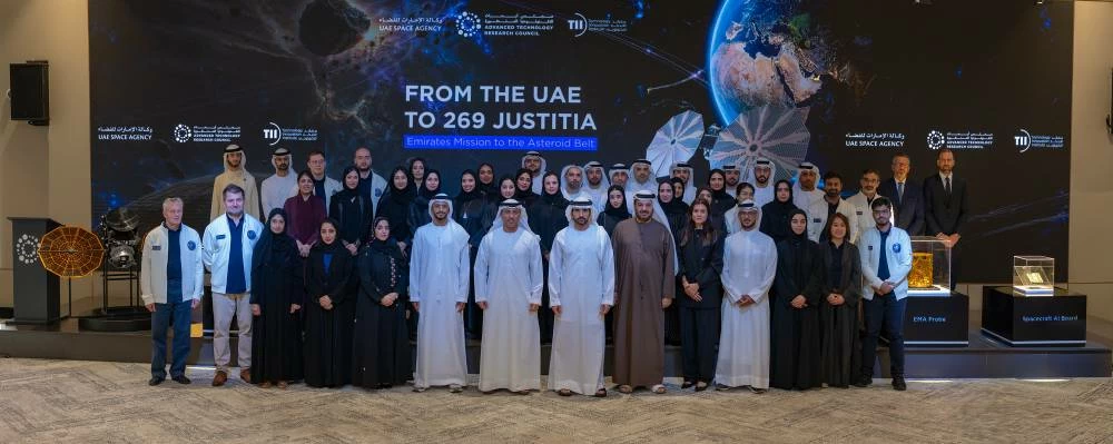 The mission will travel approximately 5 billion kilometres to explore seven asteroids, culminating at 269 Justitia, where the probe will separate from the spacecraft and descend autonomously to the asteroid's surface.