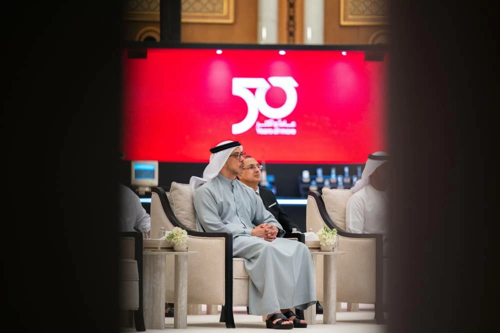 Sheikh Mansour bin Zayed Al Nahyan also witnessed the launch of etisalat’s 50th anniversary celebrations. Picture credit: WAM