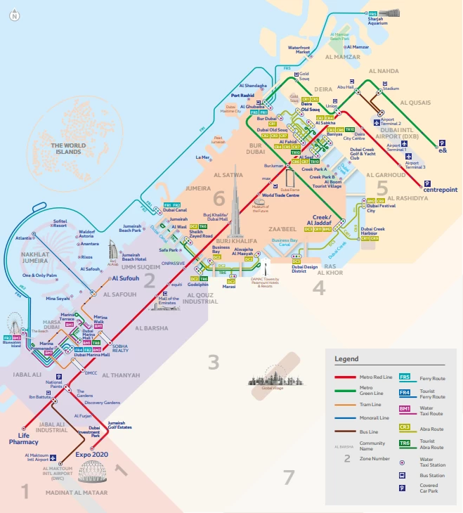 RTA's zone map
