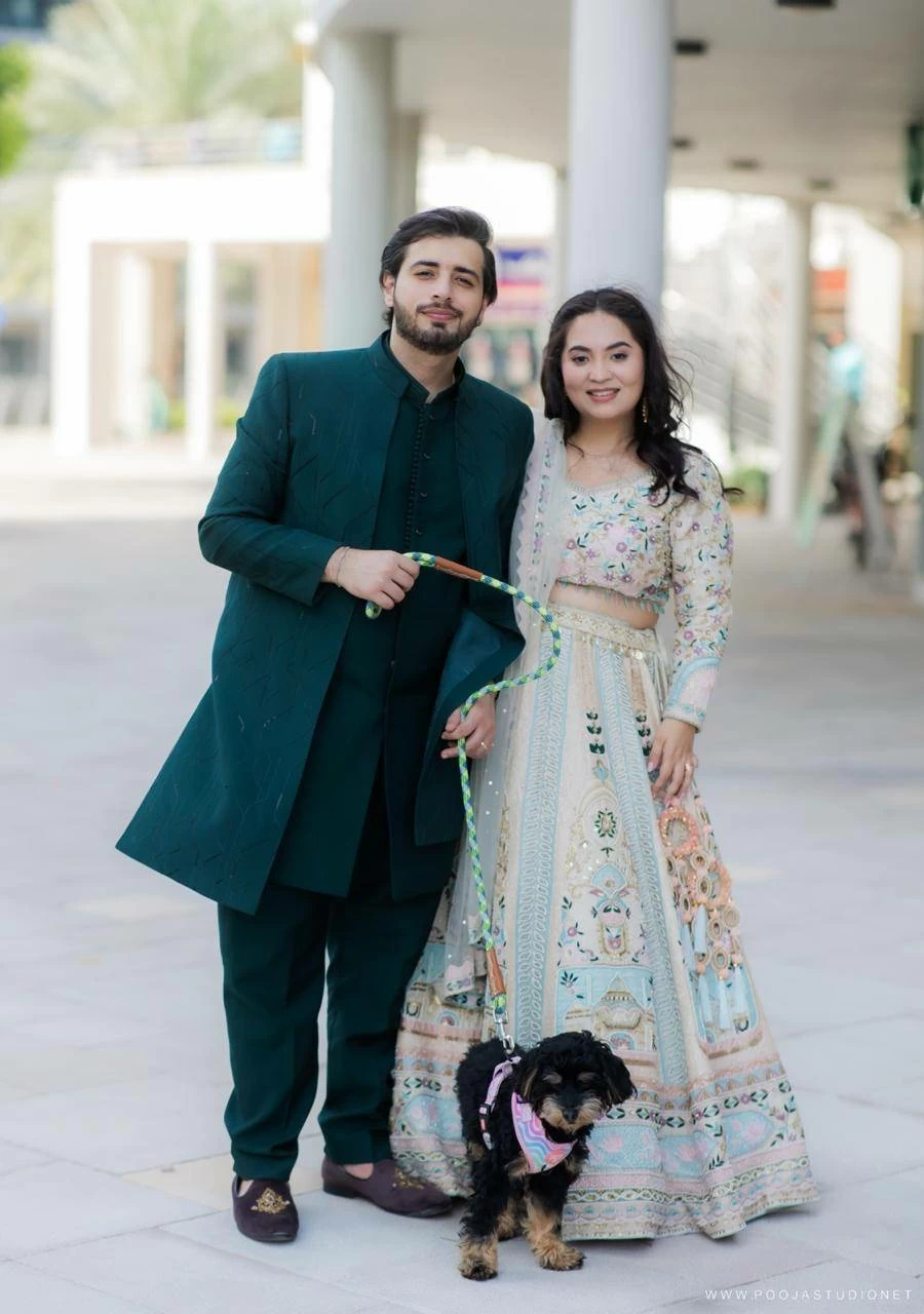 Drishti Israni wither her husband, Sunny Parnani and their Yorkiepoo, Niyana.