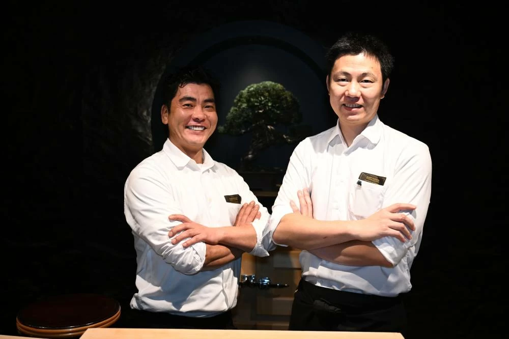 “Dubai made us grow in a different environment from Japan. We had more and more chances to introduce Japanese cuisine. We really appreciate Dubai. We really like it,” say Chef Hisao Ueda (left) and Chef Takashi Namekata. Picture: Naguib Mohammed