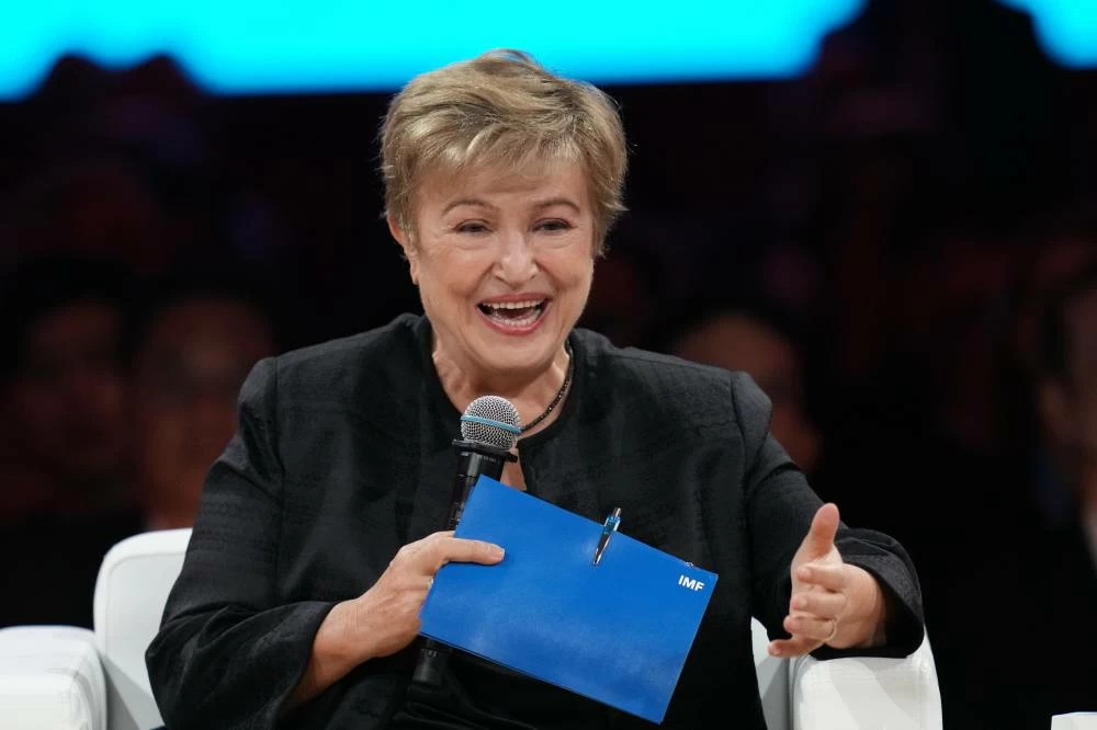 International Monetary Fund (IMF) Managing Director Kristalina Georgieva speaks at the Small AI, Real Jobs forum during the annual meetings of the IMF and the World Bank Group in Bangkok, Monday, Oct. 12, 2026. AP
