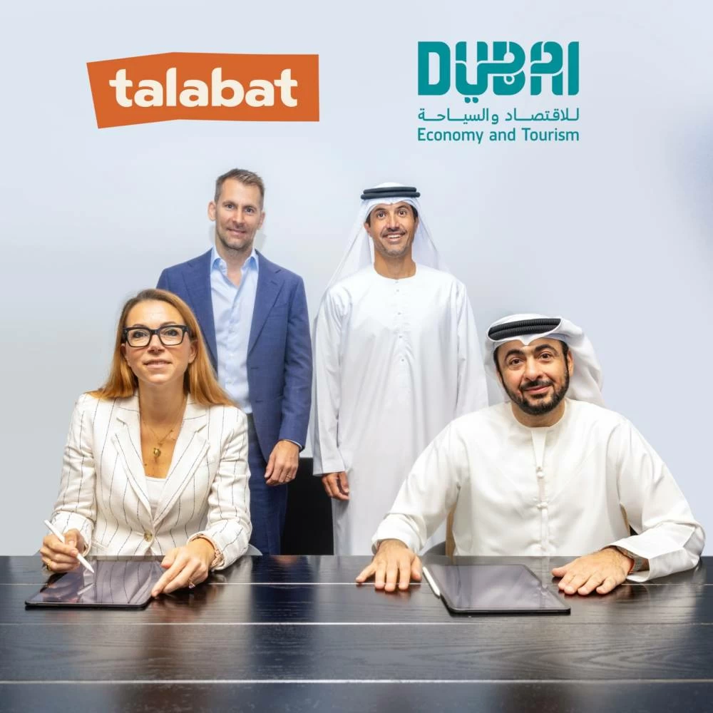 The partnership agreement was signed by Ahmed Al Khaja, CEO, Dubai Festivals and Retail Establishment (DFRE), and Simonida Subotic, Vice President and Managing Director, talabat UAE; in the presence of H.E. Helal Saeed Almarri, Director General of the Dubai Department of Economy and Tourism and Toon Gyssels, CEO, talabat.