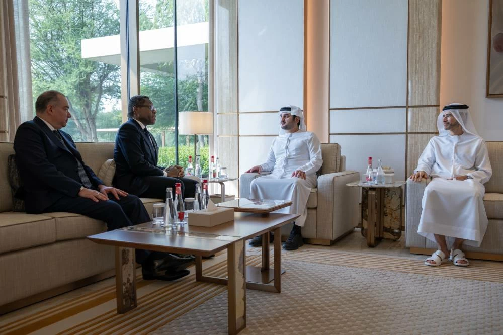 His Highness Sheikh Maktoum bin Mohammed bin Rashid Al Maktoum, First Deputy Ruler of Dubai, Deputy Prime Minister, Minister of Finance, and President of the Dubai International Financial Centre (DIFC), met with Bernard Mensah, President of International at Bank of America, one of the world’s leading financial institutions.
