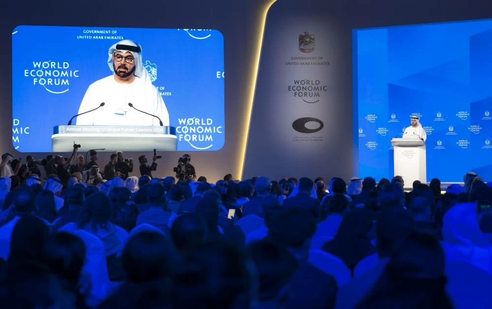 His Excellency Mohammad Abdullah Al Gergawi, Minister of Cabinet Affairs and Principal Chairman of the Annual Meeting of Global Future Leaders, delivered the opening address. Picture credit: Dubai Media Office