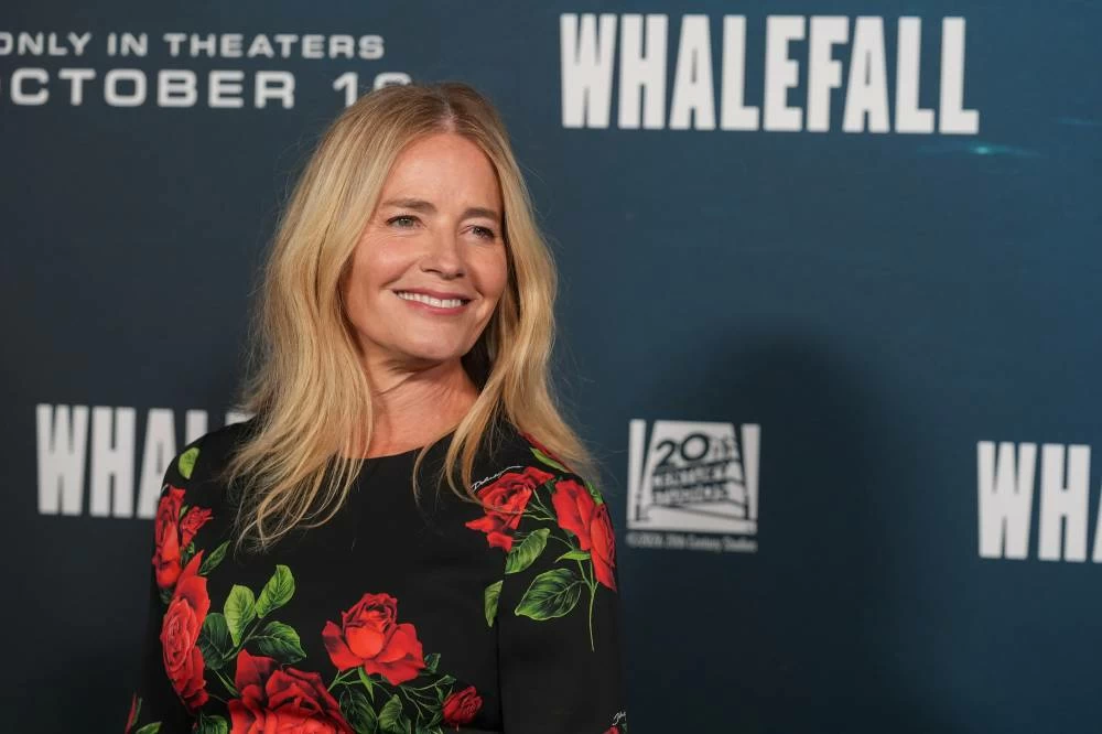 Elisabeth Shue arrives at the premiere of "Whalefall" at the El Capitan Theatre in Los Angeles. (AP)
