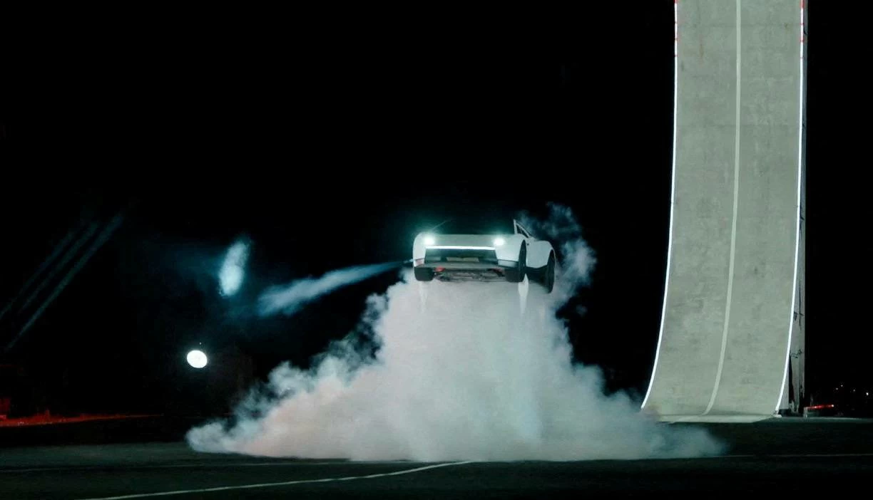 Watch: Tesla's new Roadster turns in air with SpaceX thrusters, won't land until 2028