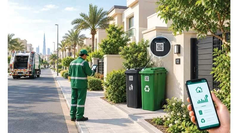 Dubai is replacing shared waste bins with two dedicated containers per home - and tracking how much waste you produce