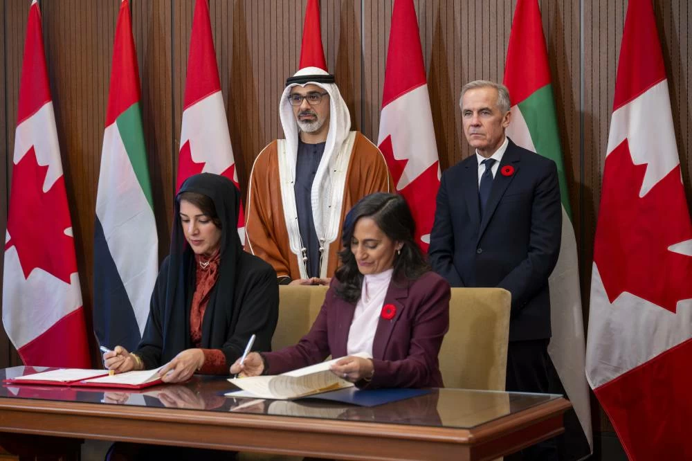 Crown Prince of Abu Dhabi, Prime Minister of Canada witness signing of CEPA